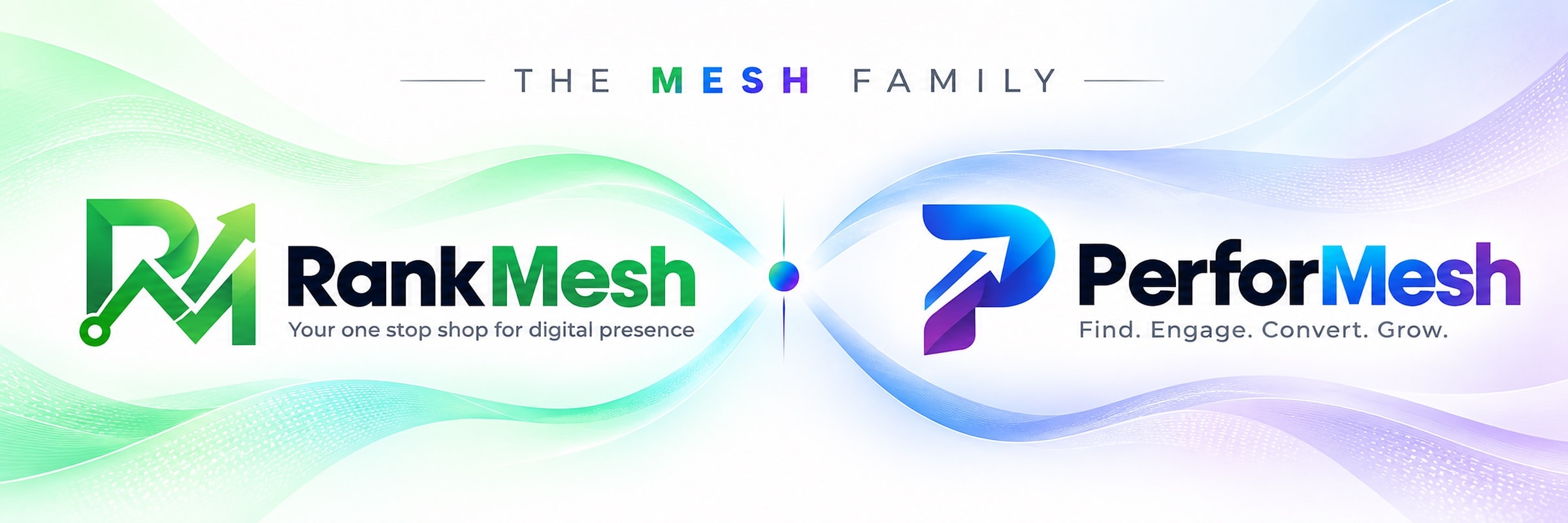 The Mesh family: RankMesh, your one stop shop for digital presence, and PerforMesh: find, engage, convert, grow